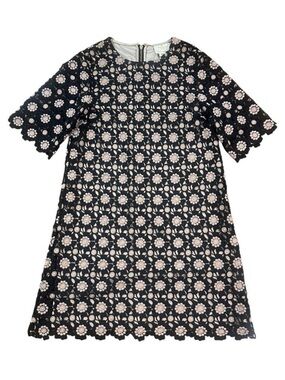 Archival 2016 Kate Spade Desert Muse Floral Crochet Lace Shift Dress Pink Black